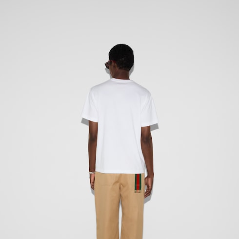 T-shirt in jersey di cotone stampato