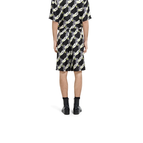 Printed silk twill shorts Detail 4