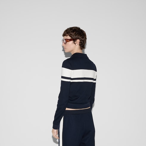 Jacke aus Baumwolljersey mit Stickerei