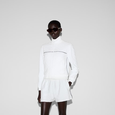 GG terrycloth cotton zip sweatshirt Detail 3