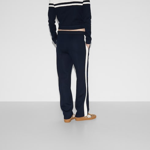Cotton jersey pants with embroidery