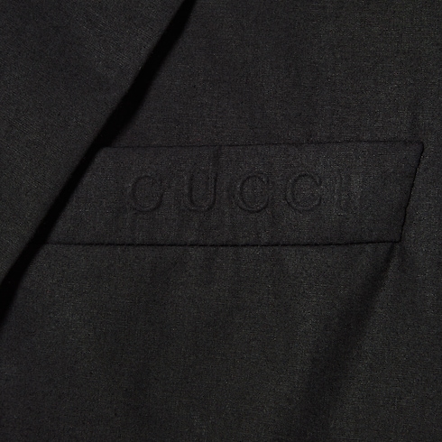 Double-breasted cotton poplin jacket Detail 6