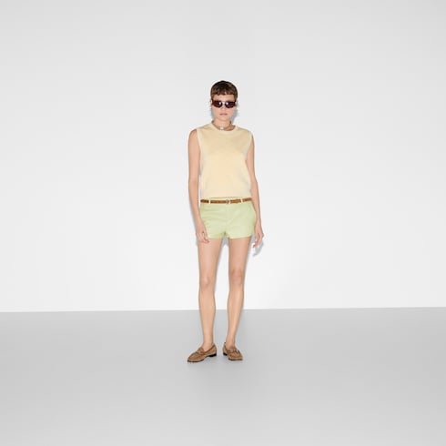 Fine GG cotton sleeveless top