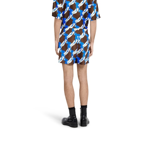 Printed technical poplin swim short Detail 4