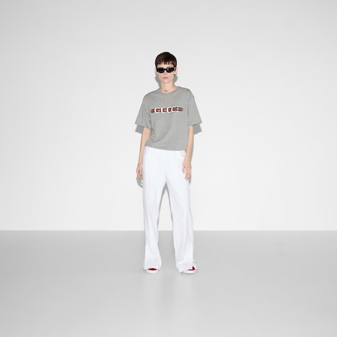 T-shirt in jersey di cotone stampato