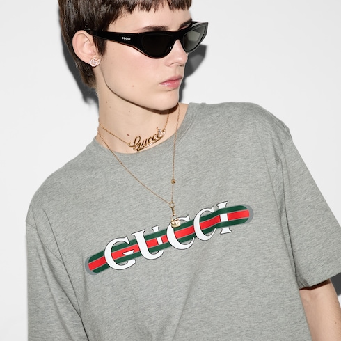 T-shirt in jersey di cotone stampato
