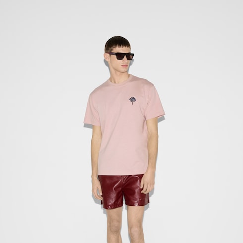 T-shirt in jersey di cotone con ricamo