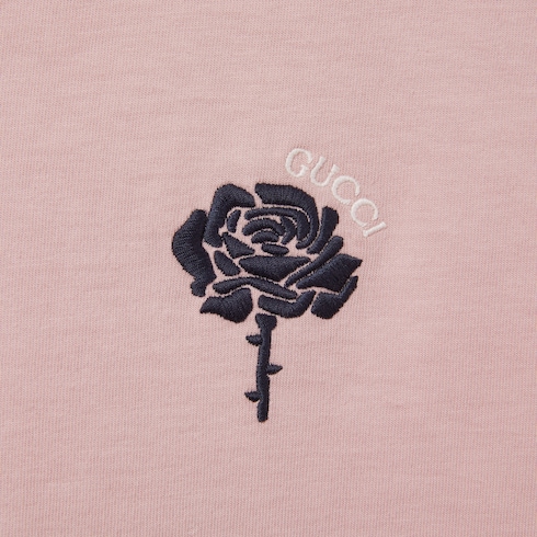T-shirt in jersey di cotone con ricamo