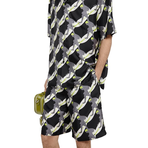 Printed silk twill shorts Detail 5