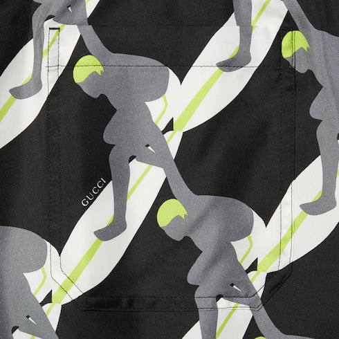 Printed silk twill shorts Detail 6
