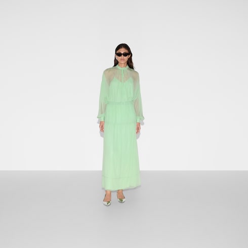 Gonna in chiffon creponne di seta