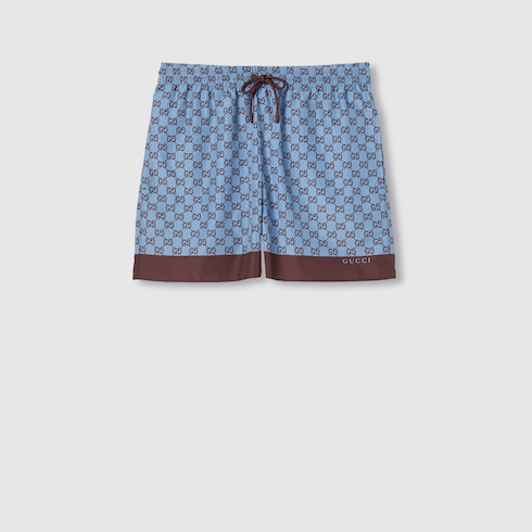 Printed poplin tech swim shorts