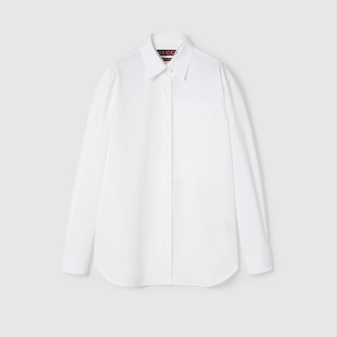 Chemise en popeline de coton avec logo Gucci