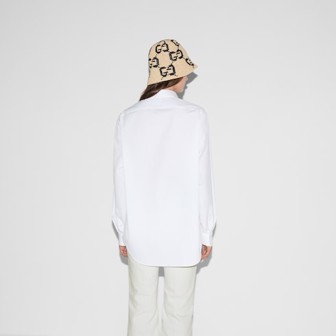 Chemise en popeline de coton avec logo Gucci
