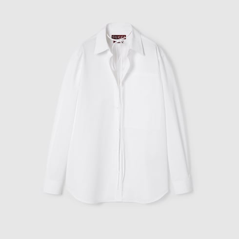 Chemise en popeline de coton avec logo Gucci