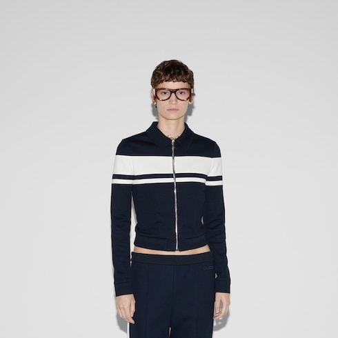 Jacke aus Baumwolljersey mit Stickerei