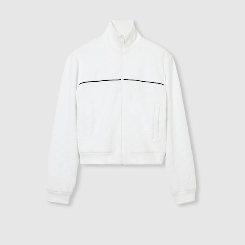 Sweat-shirt zippé en tissu éponge en coton GG