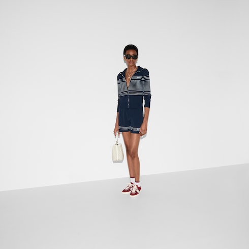 Shorts in tessuto con intarsio