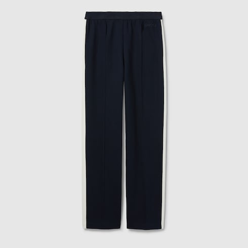 Cotton jersey pants with embroidery