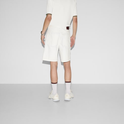 Shorts aus Denim mit Gucci Webkante