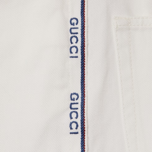 Shorts in denim con dettaglio Gucci cimosa