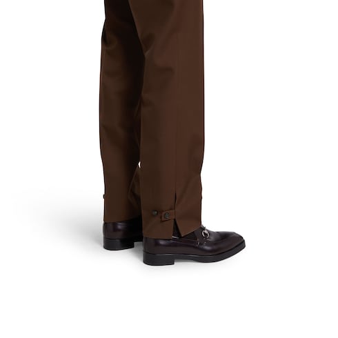 Pantalone in twill di lana goffrato