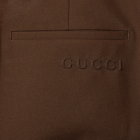 Pantalon en twill de laine embossée