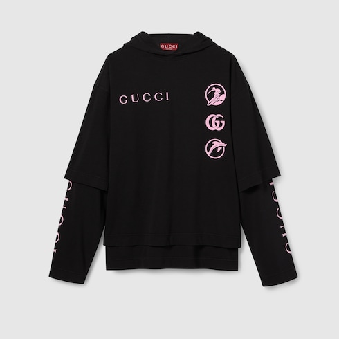 Long Sleeve T-Shirt With Print Black