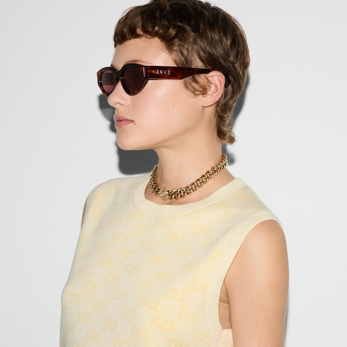 Fine GG cotton sleeveless top