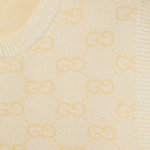 Fine GG cotton sleeveless top