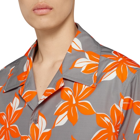 Camicia in popeline di cotone stampato
