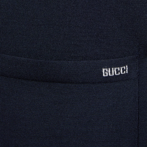 Cardigan in maglia di lana fine con intarsio