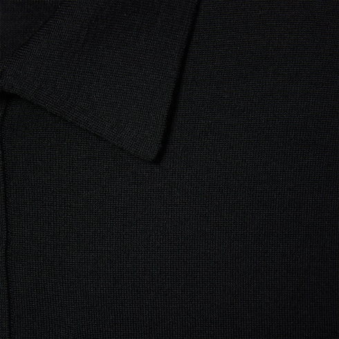 Polo in maglia di lana fine con intarsio