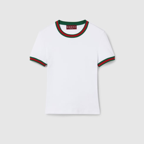 Cotton rib T-shirt with Web
