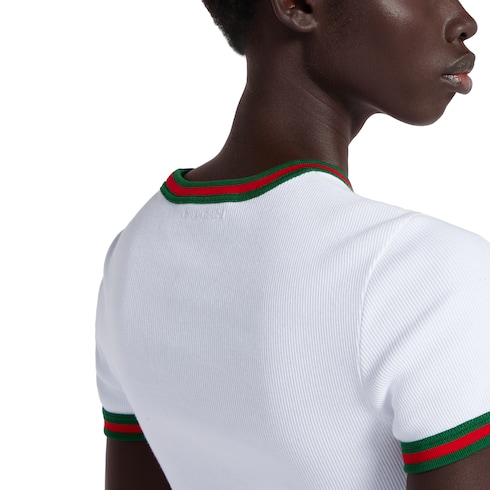 Cotton rib T-shirt with Web