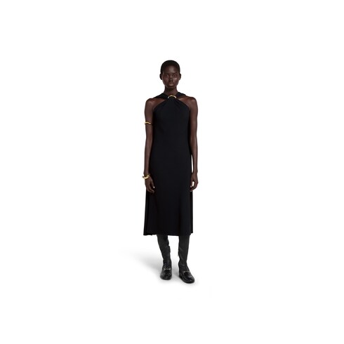 Acetate blend fabric evening dress