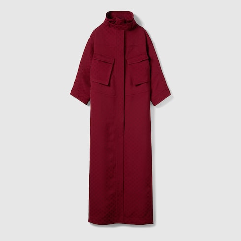 GG fabric jacquard coat in Rosso Ancora red | GUCCI® US