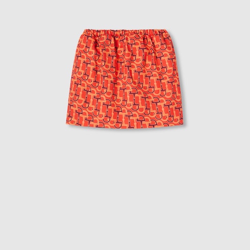 Printed cotton mini skirt