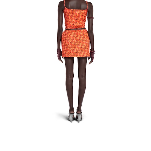 Printed cotton mini skirt
