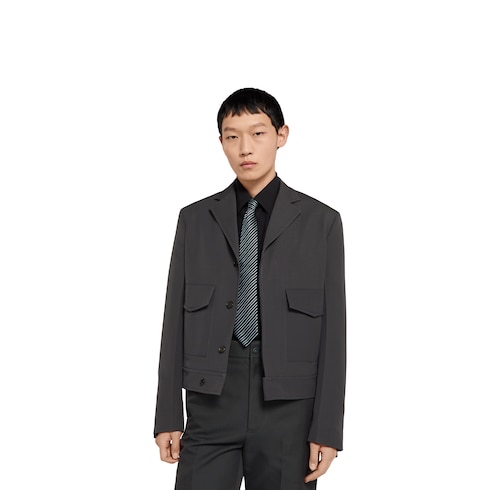 Striped silk jacquard tie