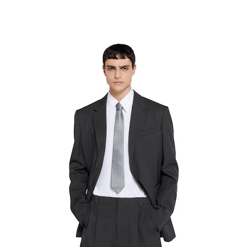 Horsebit silk jacquard tie
