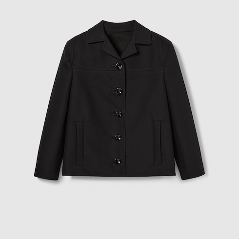 Cotton gabardine 3/4 sleeve jacket