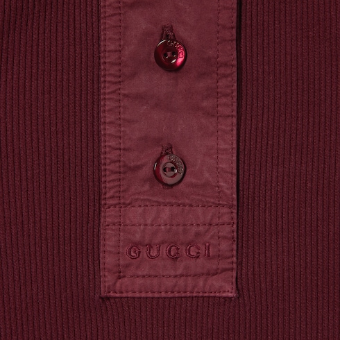 T-shirt a maniche lunghe in cotone a coste
