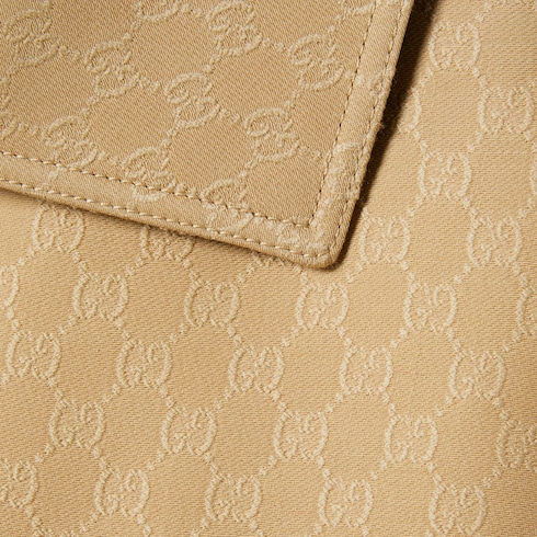 Manteau à double boutonnage en crêpe de soie et laine GG
