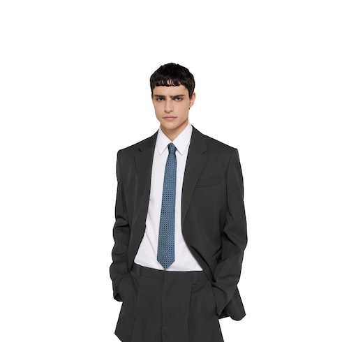 Horsebit silk jacquard tie