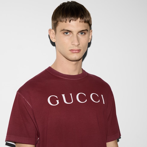 T-shirt in jersey di cotone stampato