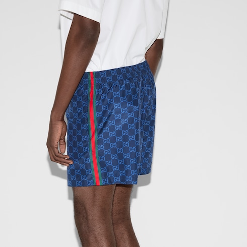 Printed poplin tech swim shorts
