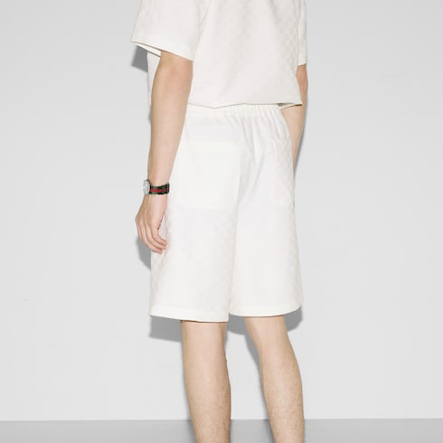 Linen blend GG canvas shorts