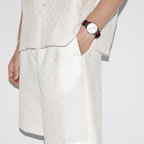 Linen blend GG canvas shorts