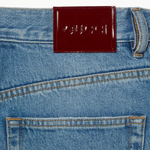 Cropped flared denim pants